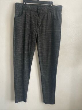 Gray Plaid Women's Dress Pants